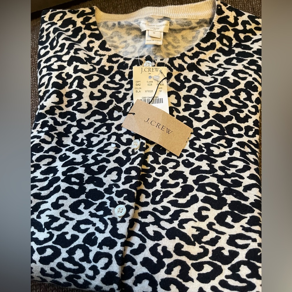 JCREW NWT Animal Print Cardigan -Hand Printed - Picture 13 of 15